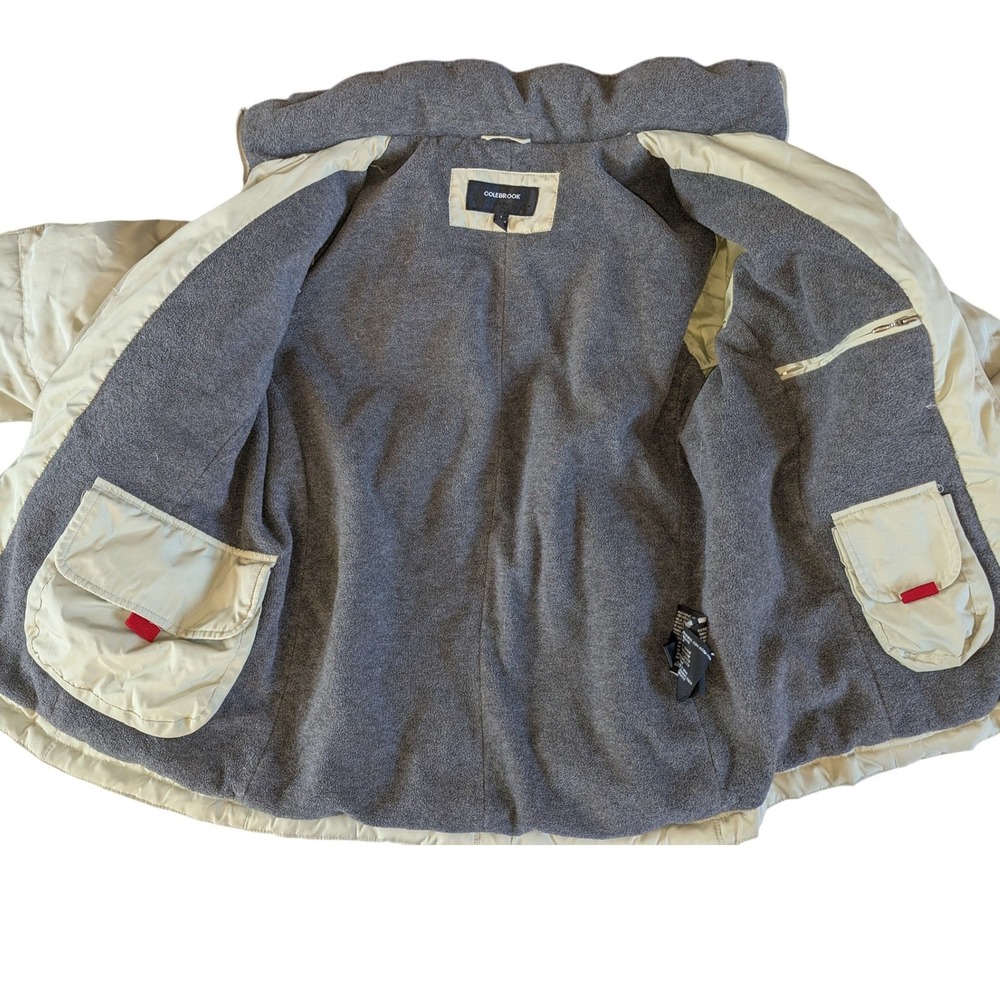 Colebrook Women's Puffer Jacket Hooded Tan Down Size S Winter Warm Cozy - Picture 6 of 10